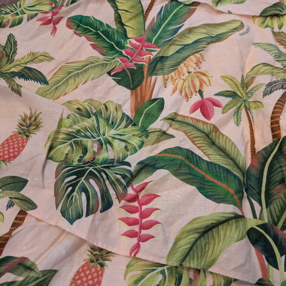Farm Rio Fruit Forest Open-Back Floral-Print Linen-Blend Maxi Dress Size Medium - Picture 6 of 16